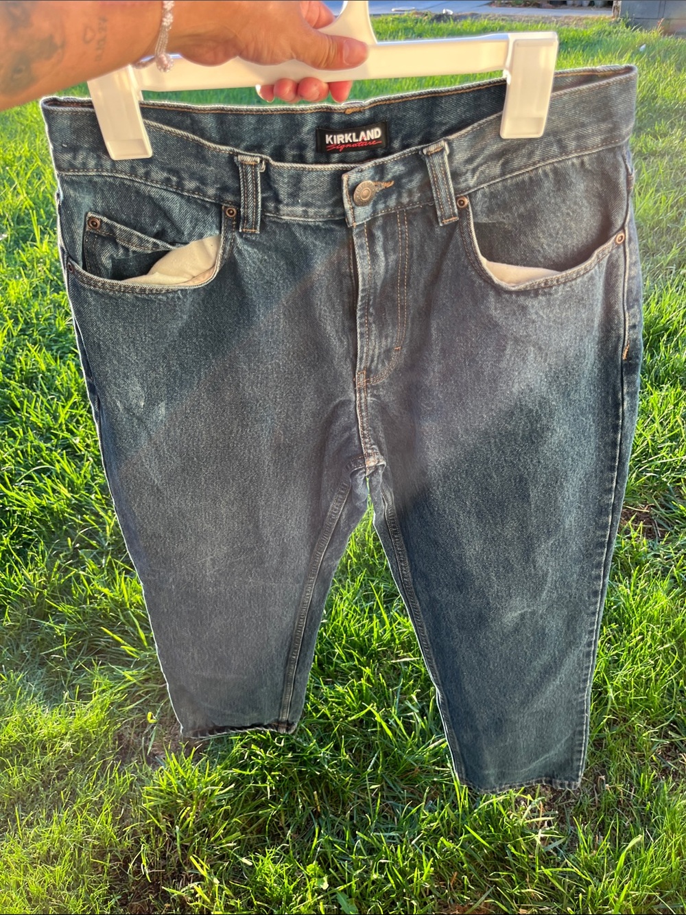 Kirkland Signature Men's Relaxed Dark Blue Jeans